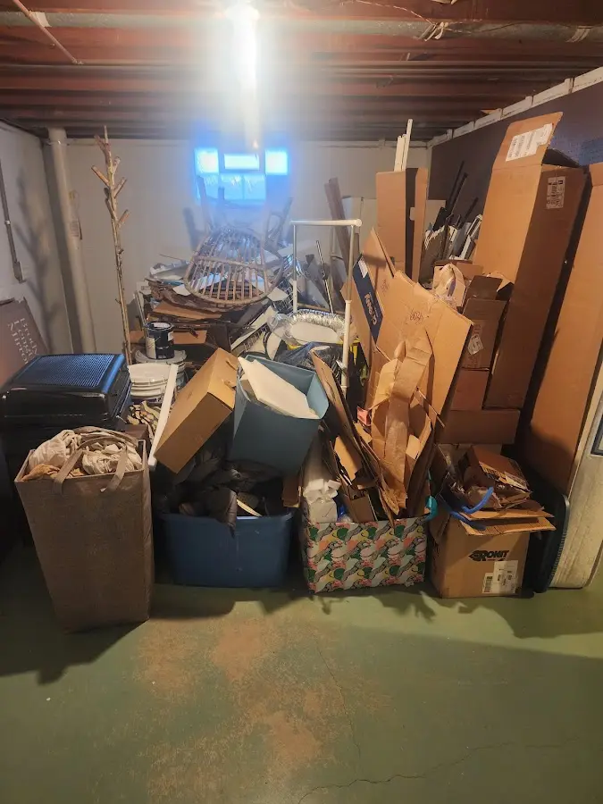 Roll-off dumpster container at job site for 20 Yard Dumpster Rental in Linton Hall